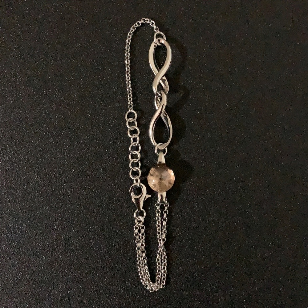Sterling Silver Double Infinity Sign Bracelet